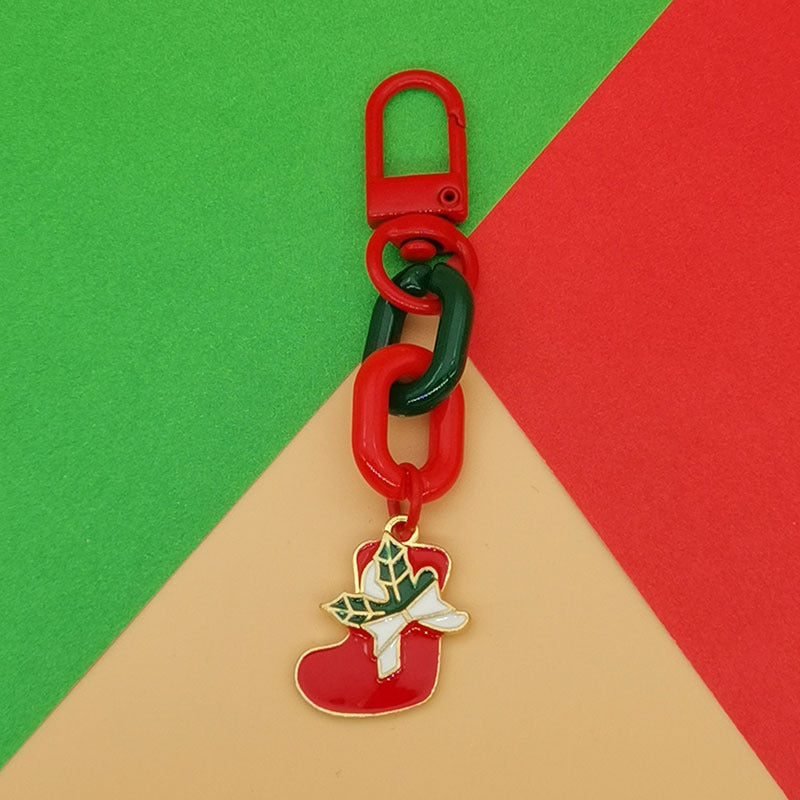 Wholesale Christmas Alloy Santa Claus Snowflake Elk Tree Keychain